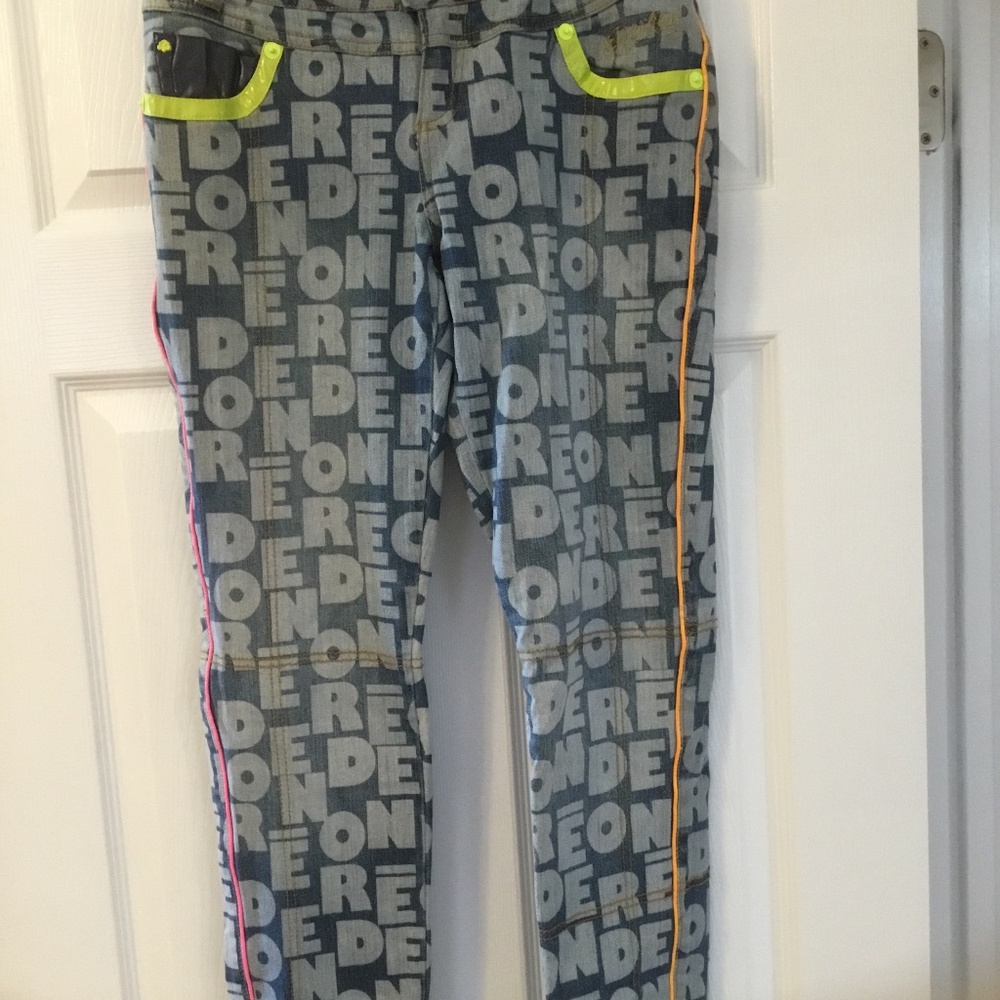 Unique Beyoncé Dereon All Over Jeans (Lapel flap needs stitching) NICE! - Picture 11 of 16